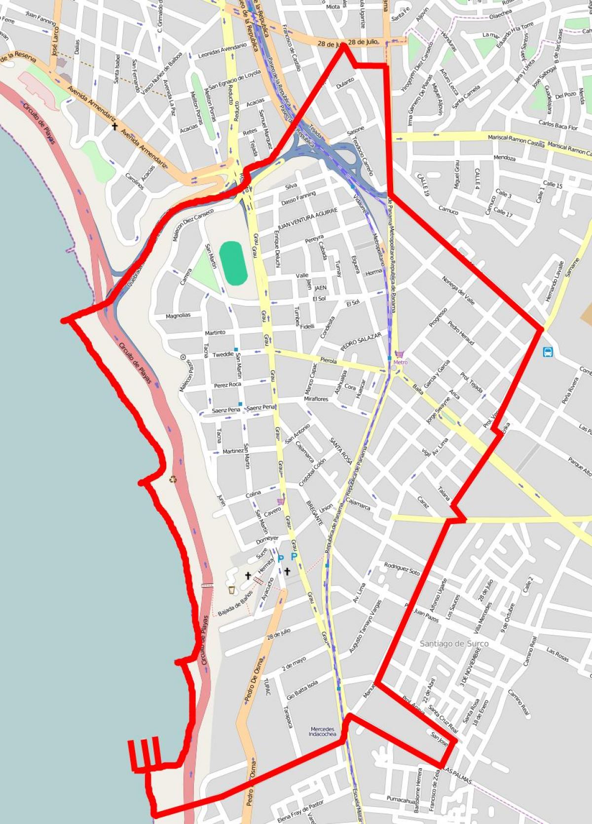 Карта на barranco Лима