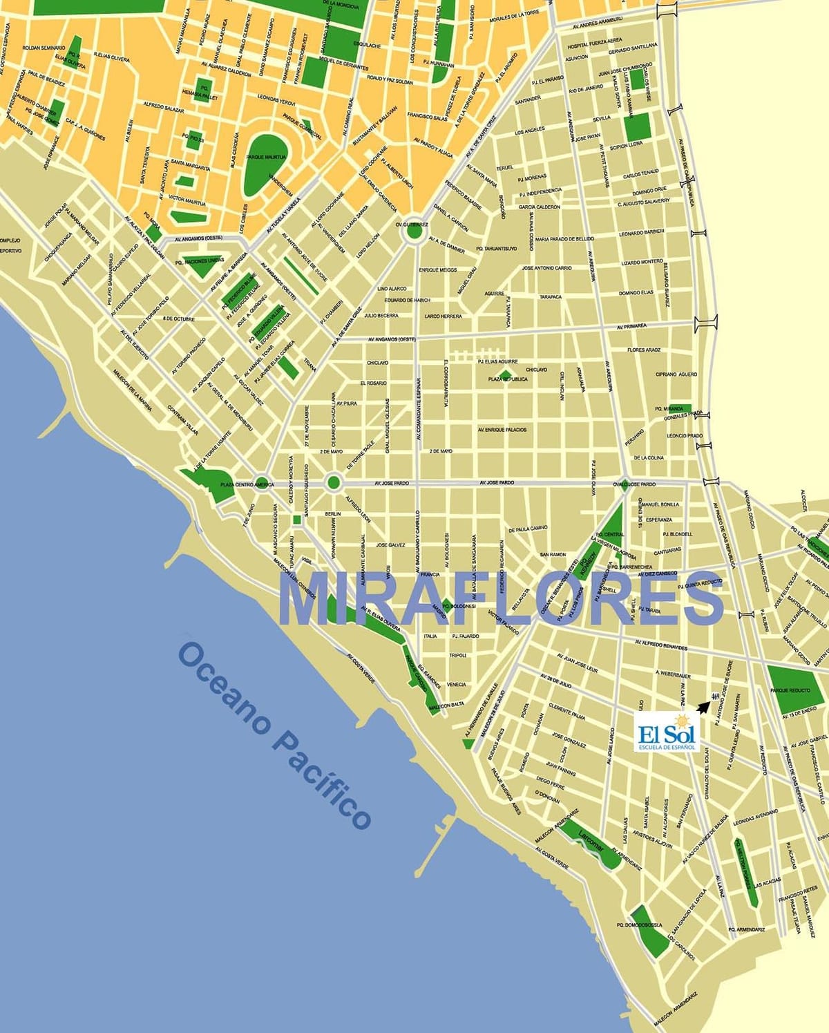miraflores Лима мапа